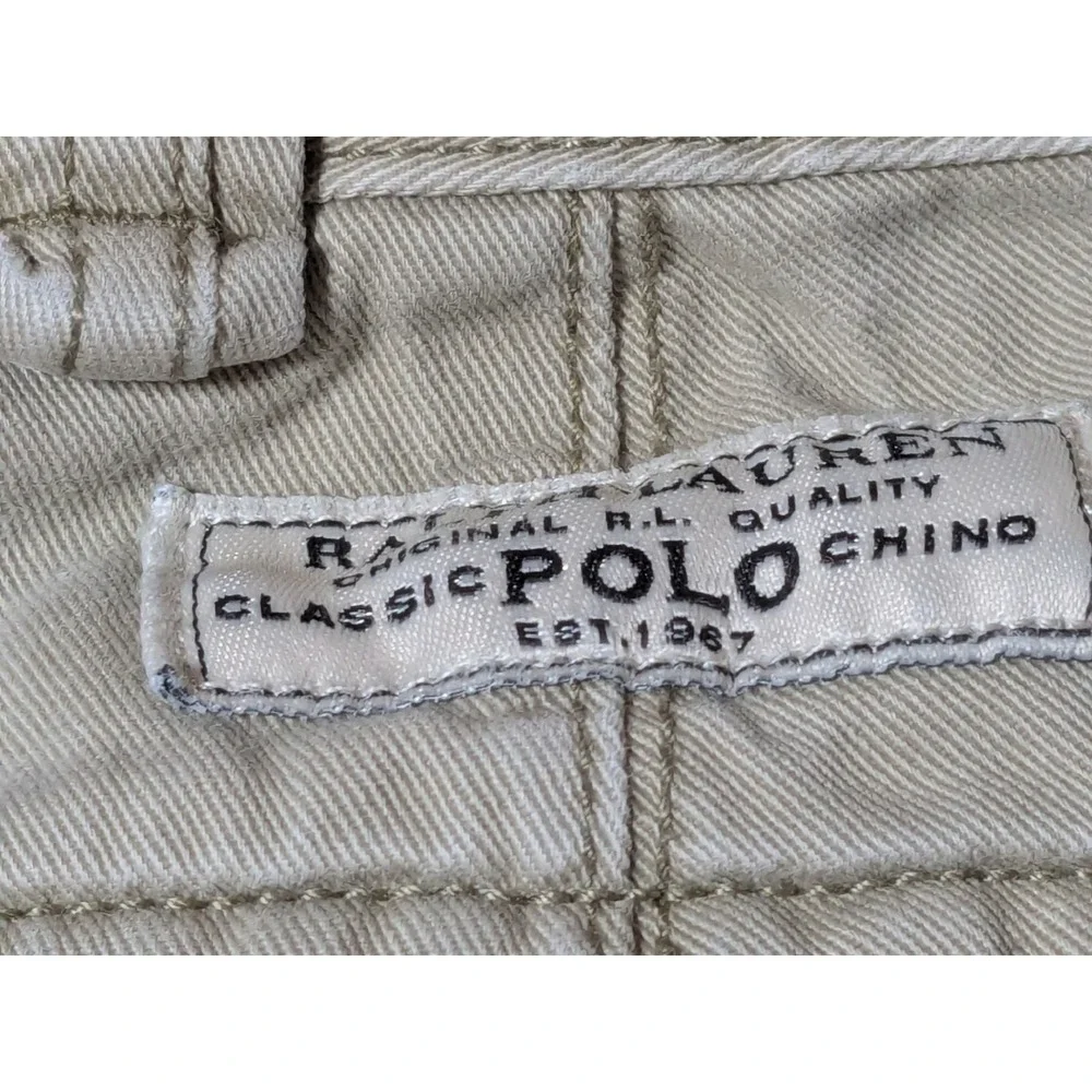 Polo Ralph Lauren‎ Classic Polo Chino Khaki Well Worn Cargo Shorts - Men 34